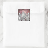 Robot Holiday 1 Quadratischer Aufkleber (Tasche)