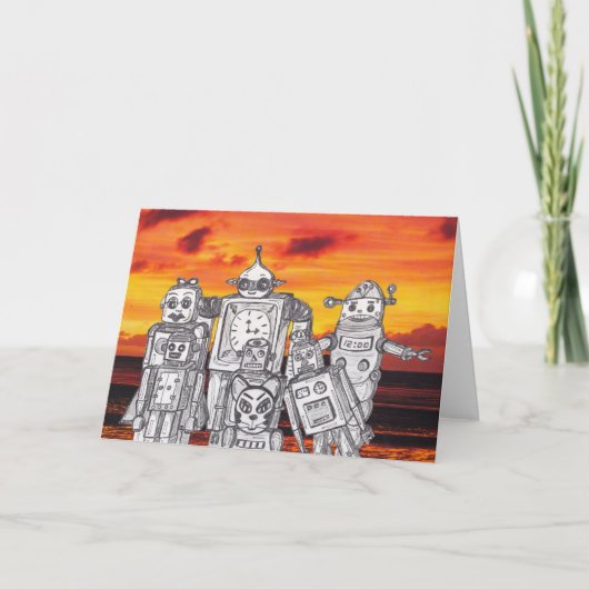 Robot Holiday 3 Feiertagskarte (Vorderseite)