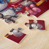 Robot individuelles Kindername Valentinstag Puzzle (Seite)