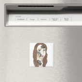 Robot Inside - 2 Zoll Square Magnet (In Situ (Geschirrspüler))