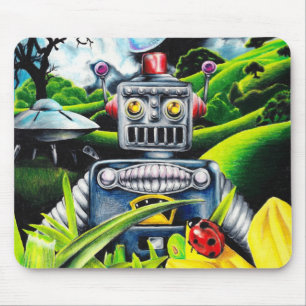 Robot Invasion - Science Fiction Artwork Mousepad