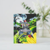 Robot Invasion - Science Fiction Artwork Postkarte (Stehend Vorderseite)
