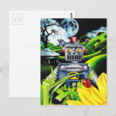 Robot Invasion - Science Fiction Artwork Postkarte (Vorne/Hinten)