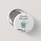 Robot-Jungen-Baby-Party  Button (Vorne & Hinten)