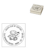 Robot Kaffee Geschäftsrundanschrift Gummistempel (Stempel)