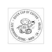 Robot Kaffee Geschäftsrundanschrift Gummistempel (Prägung)