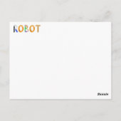 Robot-Karte Postkarte (Rückseite)