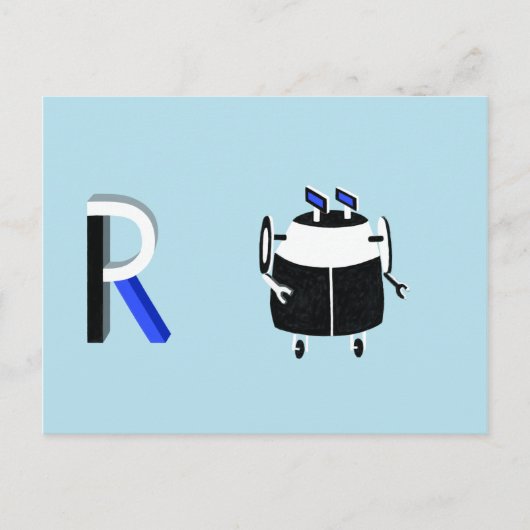 Robot-Karte Postkarte (Vorderseite)