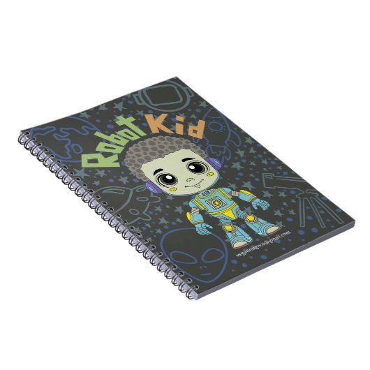 Robot kid Spiral Notebook Notizblock (Rechte Seite)