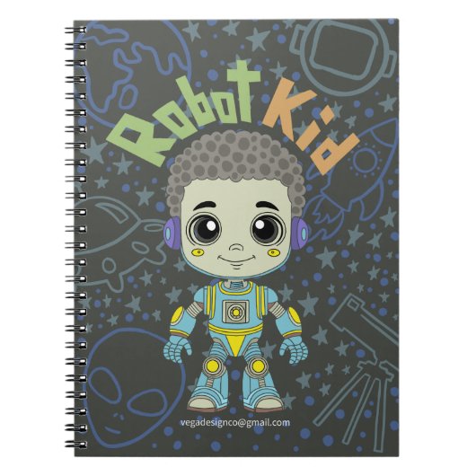 Robot kid Spiral Notebook Notizblock (Vorderseite)