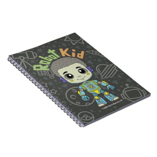 Robot kid Spiral Notebook Notizblock (Rechte Seite)