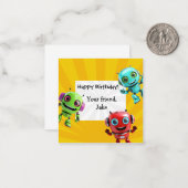 Robot Kids Gift Enclosure Card - Personalisiert Mitteilungskarte (Vorderseite/Rückseite Beispiel)