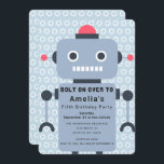 Robot Kindergeburtstag Einladung<br><div class="desc">Feiern Sie den besonderen Tag Ihres Kindes Robot Kindergeburtstag Design. Dieses Design hat einen niedlichen Roboter. Sie können dies durch einen Klick auf "PERSONALISIEREN" weiter anpassen. Matching Items in unserem Shop für ein komplettes Party Thema. Für weitere Fragen wenden Sie sich bitte an ThePaperieGarden@gmail.com</div>
