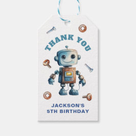 Robot Kindergeburtstag Vielen Dank Geschenkanhänger