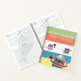 Robot Koch Party Personal Kochbuch Rezept Notebook Notizblock