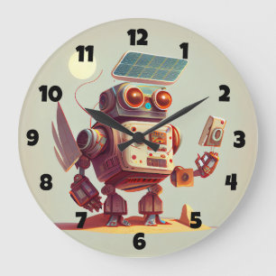 Robot Large Clock Große Wanduhr