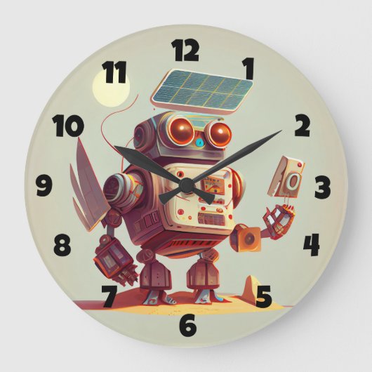 Robot Large Clock Große Wanduhr (Vorderseite)