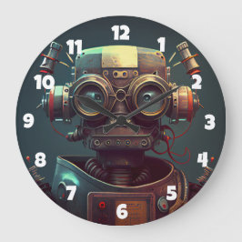 Robot Large Clock Große Wanduhr