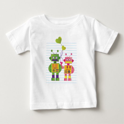 Robot-Liebe Baby T-shirt (Vorderseite)