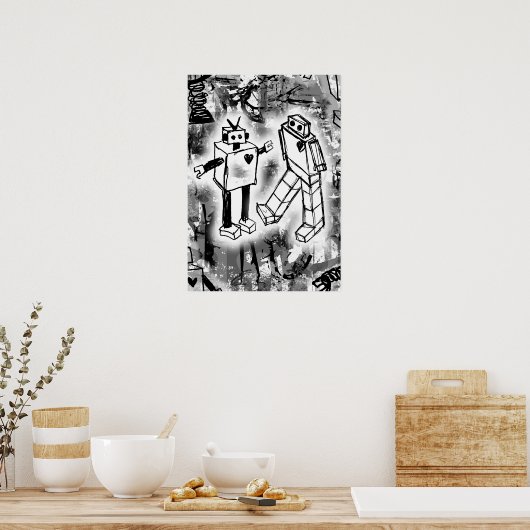 Robot Liebe Poster (Küche)