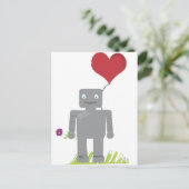 Robot Liebe Valentine Feiertagspostkarte (Stehend Vorderseite)