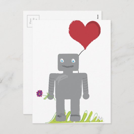 Robot Liebe Valentine Feiertagspostkarte (Vorne/Hinten)