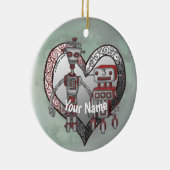 Robot Liebes Schmuck Keramik Ornament (Rechts)