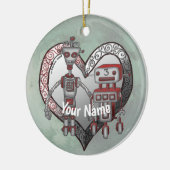 Robot Liebes Schmuck Keramik Ornament (Links)