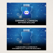 Robot Logo | Blaues Schaltbrett (Vorne & Hinten)