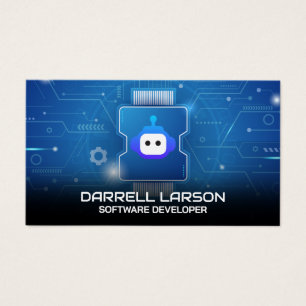 Robot Logo Blaues Schaltbrett