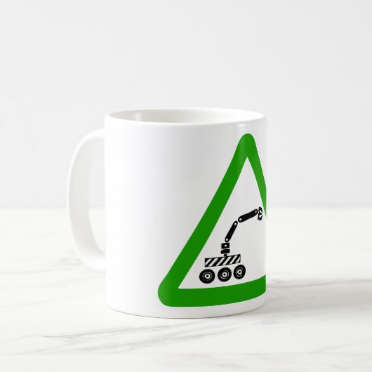 Robot Machine Sign Coffee Tasse (Vorderseite Links)