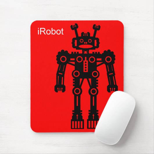 Robot Mk I (iRobot) - Rot Mousepad (Mit Mouse)