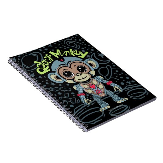 Robot Monkey Spiral Notebook Notizblock (Rechte Seite)