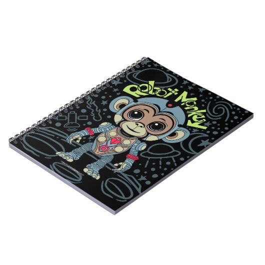 Robot Monkey Spiral Notebook Notizblock (Linke Seite)