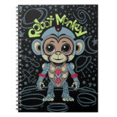 Robot Monkey Spiral Notebook Notizblock (Vorderseite)