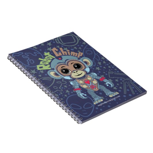 Robot Monkey Spiral Notebook Notizblock (Rechte Seite)