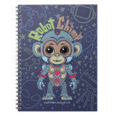 Robot Monkey Spiral Notebook Notizblock (Vorderseite)