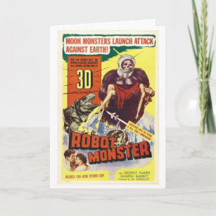 Robot Monster - Vintages Sci-Fi Horror Movie Poste Karte