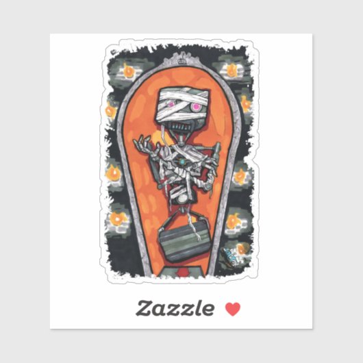 Robot Mummy Monster Aufkleber (Blatt)