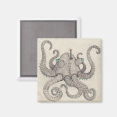Robot Octopus Magnet (Vorderseite/Rückseite)