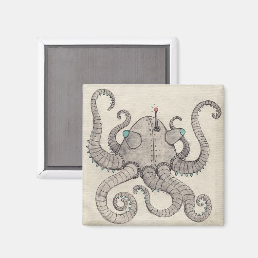 Robot Octopus Magnet (Vorderseite/Rückseite)