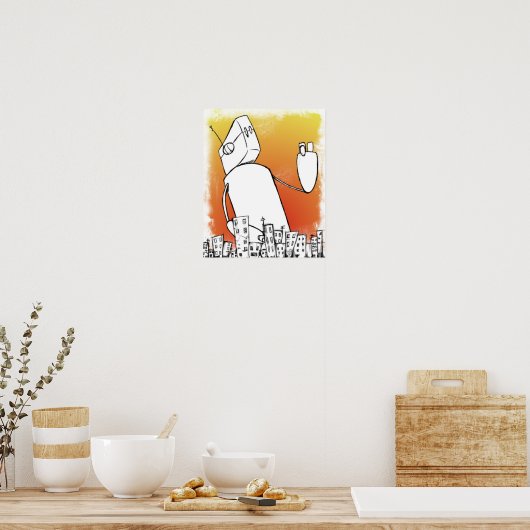 Robot Overlord Poster (Küche)