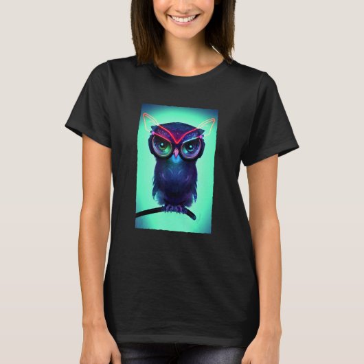 Robot Owl Cute Cybernetic Science Fiction Owl T-Shirt (Vorderseite)