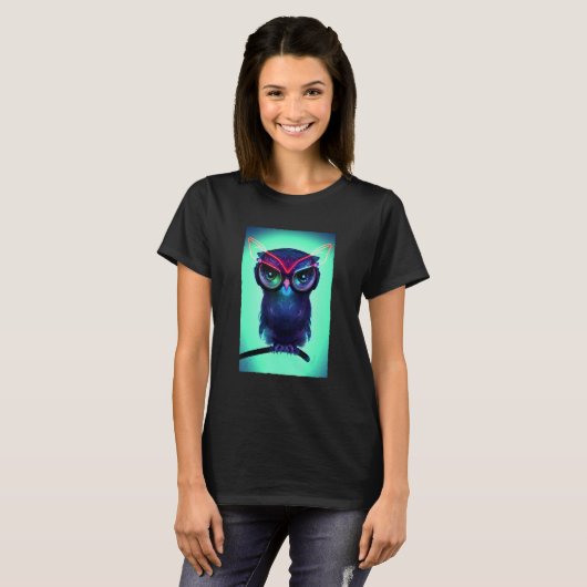 Robot Owl   Cute Cybernetic Science Fiction Owl T-Shirt (Vorne ganz)