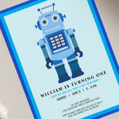 Robot Party Birthday Party Einladung