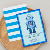 Robot Party Birthday Party Einladung