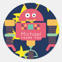 Robot Party Stickers Boys Personalisierte Favorite