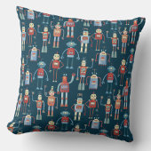 Robot Pattern Dark Kissen