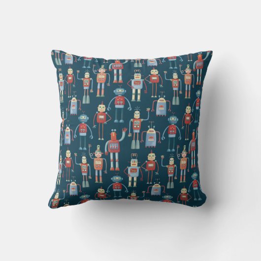 Robot Pattern Dark Kissen (Rückseite)