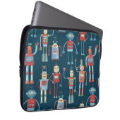 Robot Pattern Dark Laptopschutzhülle (Vorne Rechts)